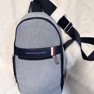 Tommy Hilfiger Men's Messenger Bag in Light blue and Navy